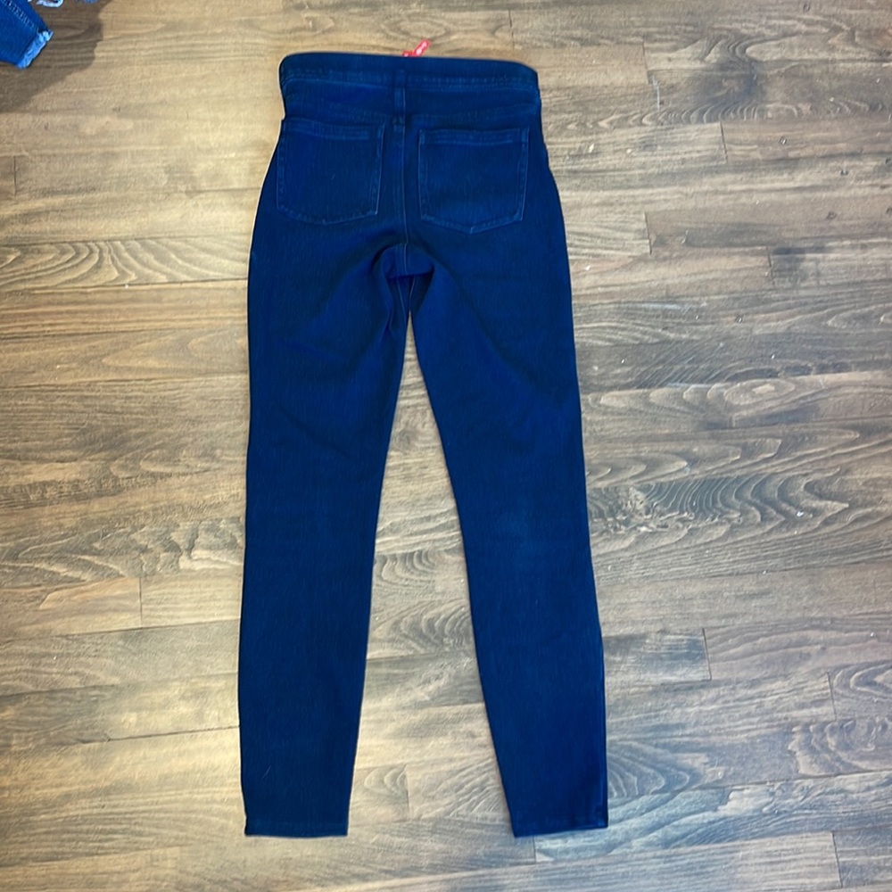 Spanx sweatpant jeans straight leg twilight rinse dark wash high rise waist - Picture 10 of 12